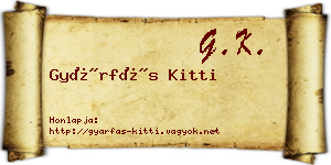 Gyárfás Kitti névjegykártya